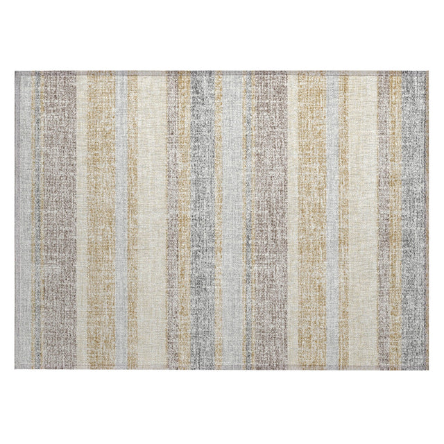 Addison Chantille ACN2122 Stripes Machine Made Transitional Gold Rug