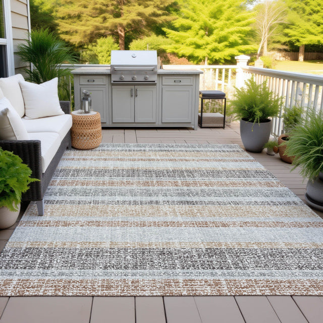 Addison Chantille ACN2122 Stripes Machine Made Transitional Gray Rug