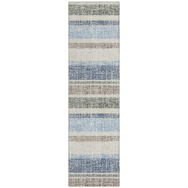 Addison Chantille ACN2122 Stripes Machine Made Transitional Navy Rug