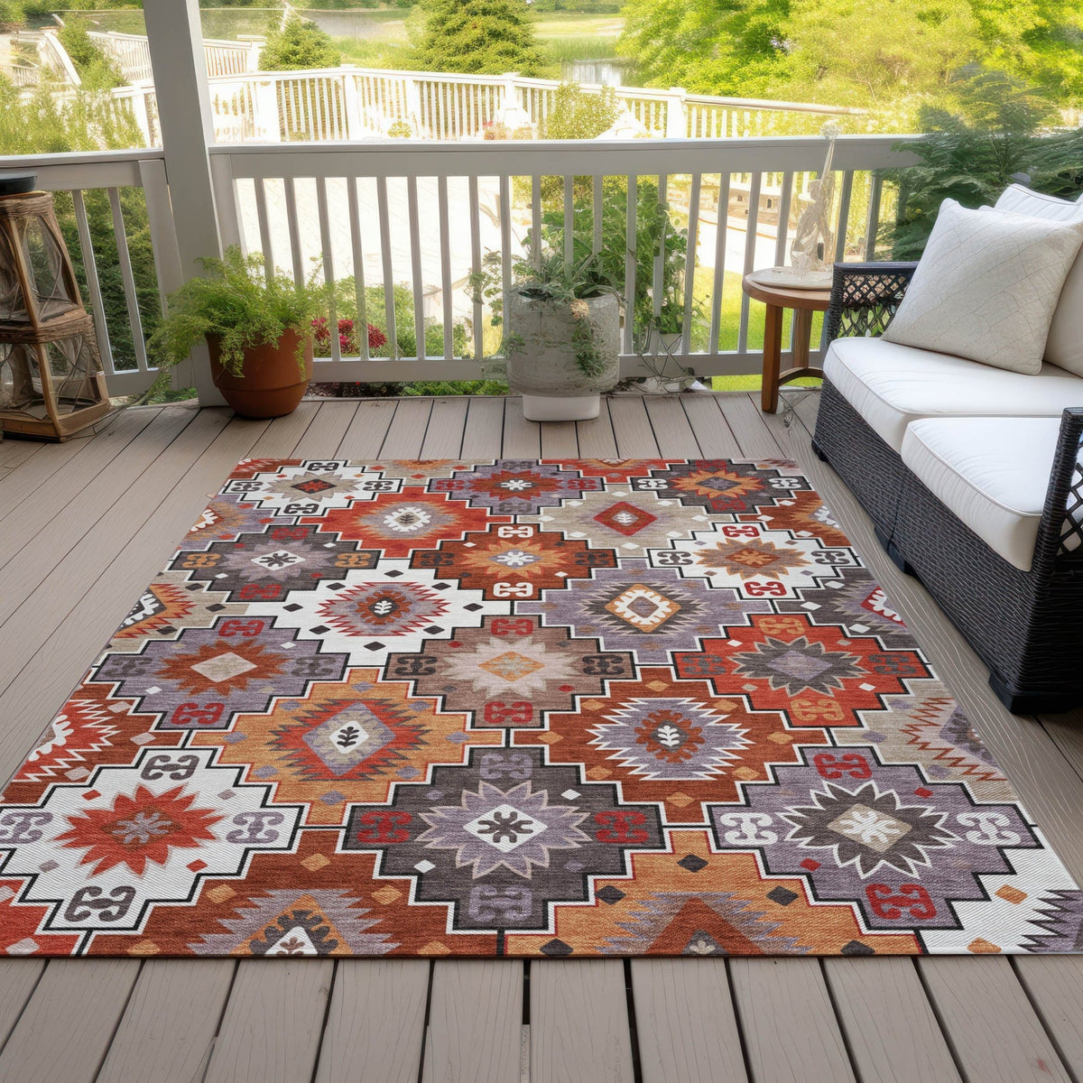 Addison Chantille ACN2123 Ethnic Machine Made Transitional Paprika Rug