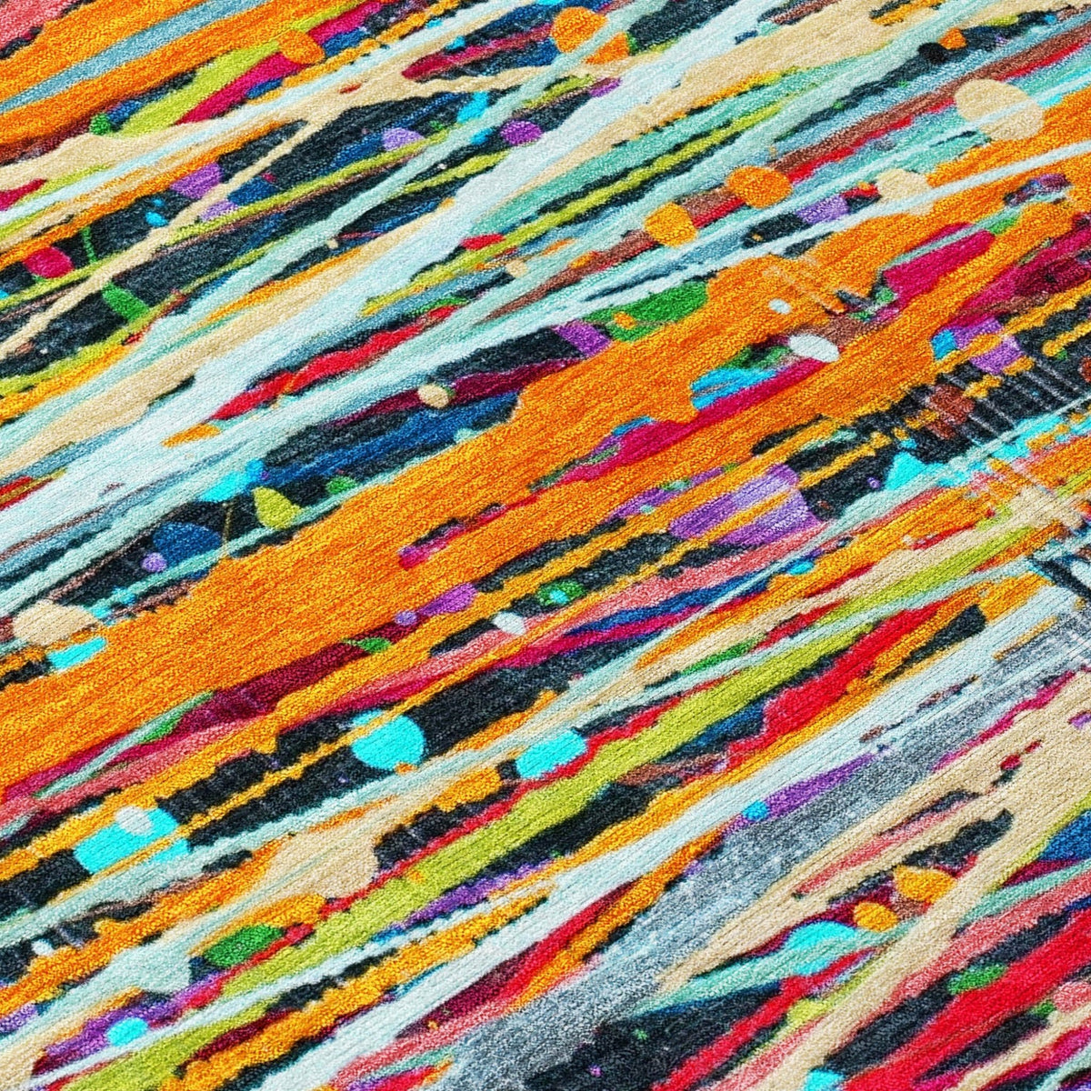 Addison Chantille ACN2125 Stripes Machine Made Transitional Orange Rug