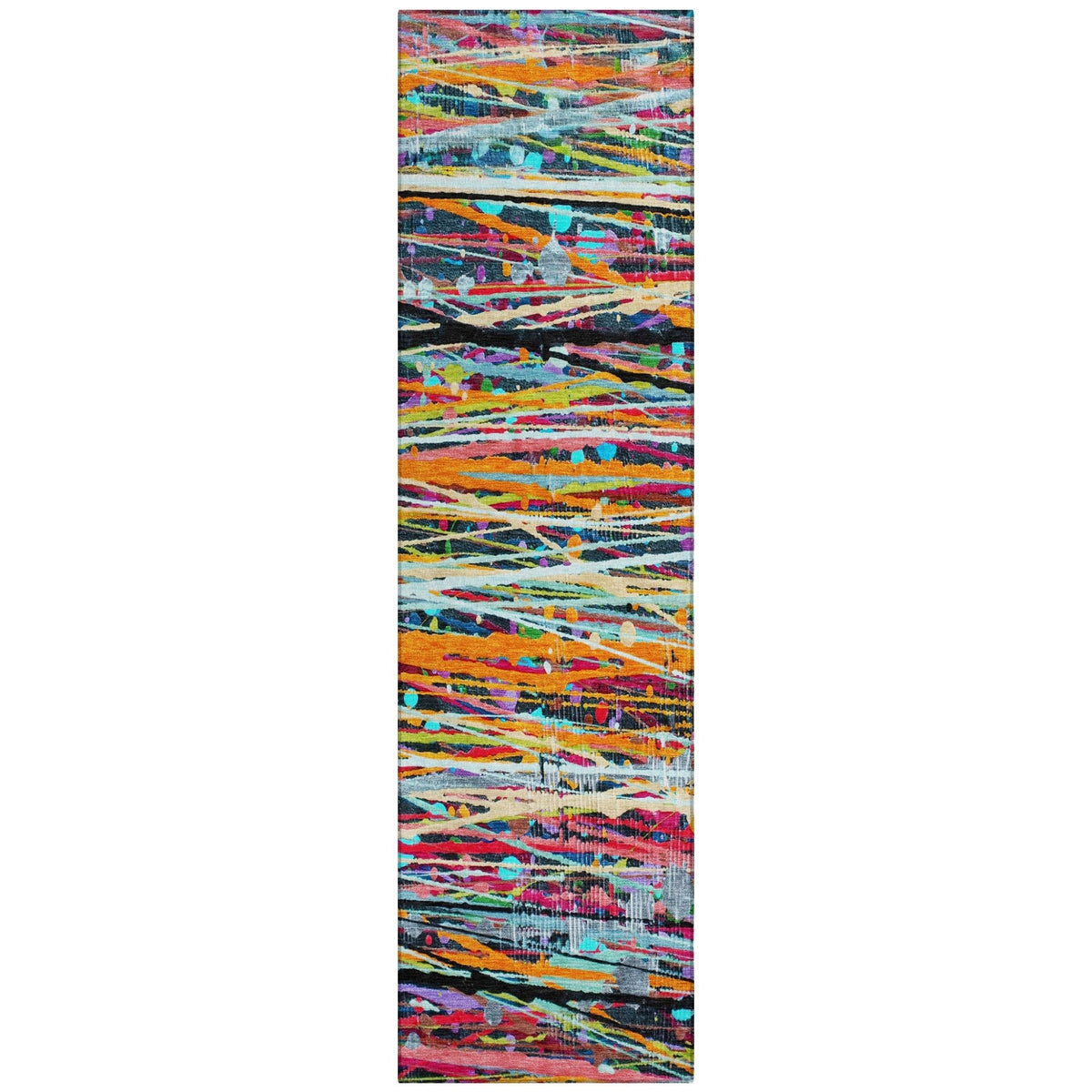 Addison Chantille ACN2125 Stripes Machine Made Transitional Orange Rug