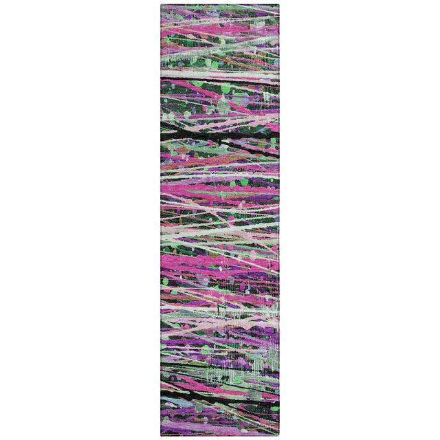 Addison Chantille ACN2125 Stripes Machine Made Transitional Pink Rug