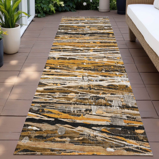 Addison Chantille ACN2126 Stripes Machine Made Transitional Copper Rug