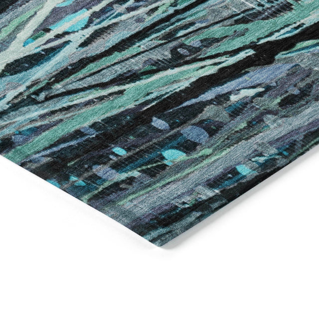 Addison Chantille ACN2126 Stripes Machine Made Transitional Teal Rug