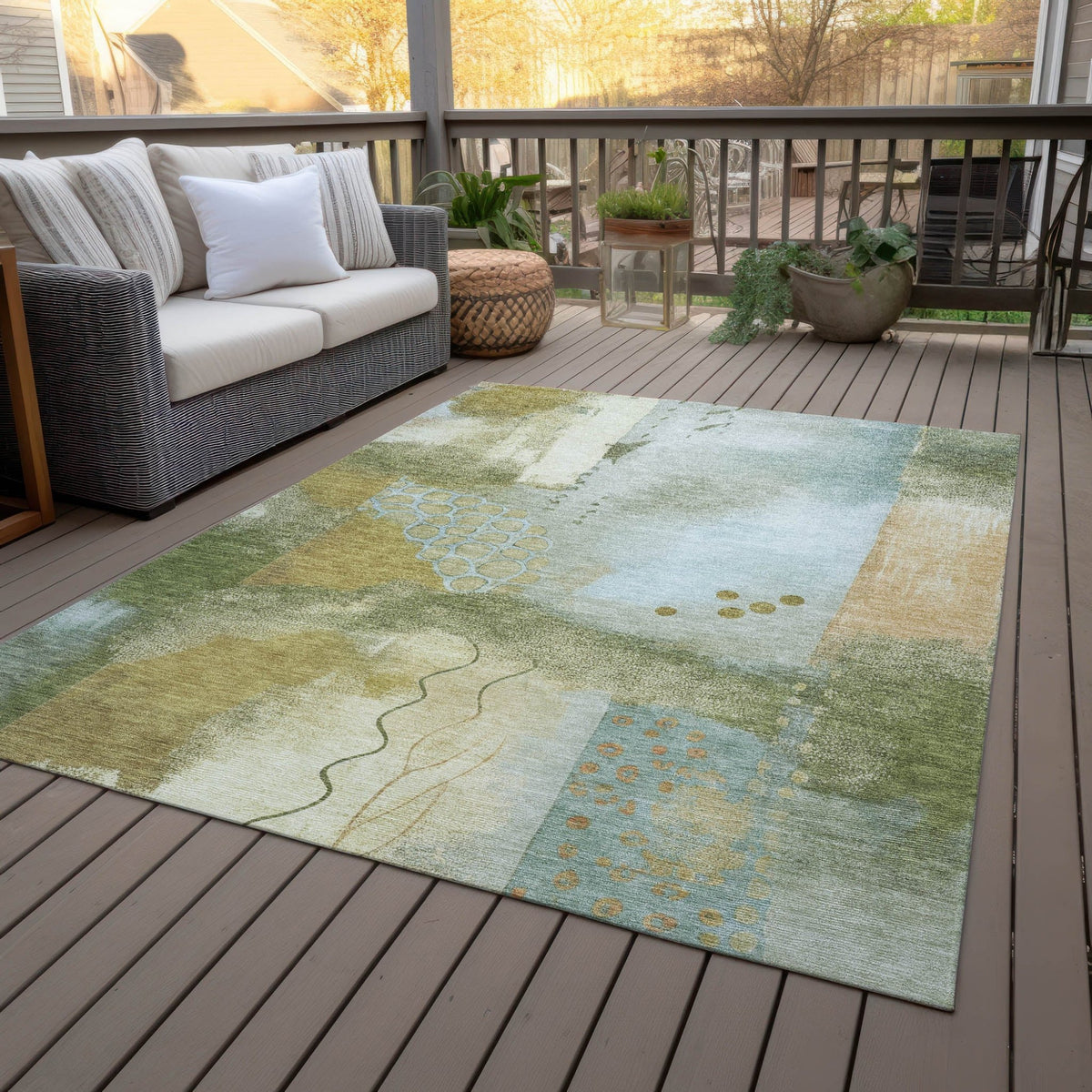 Addison Chantille ACN2127 Modern Machine Made Transitional Green Rug