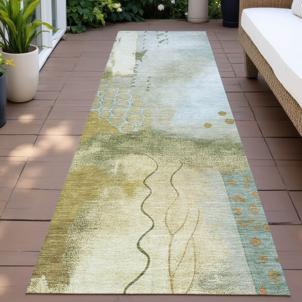 Addison Chantille ACN2127 Modern Machine Made Transitional Green Rug