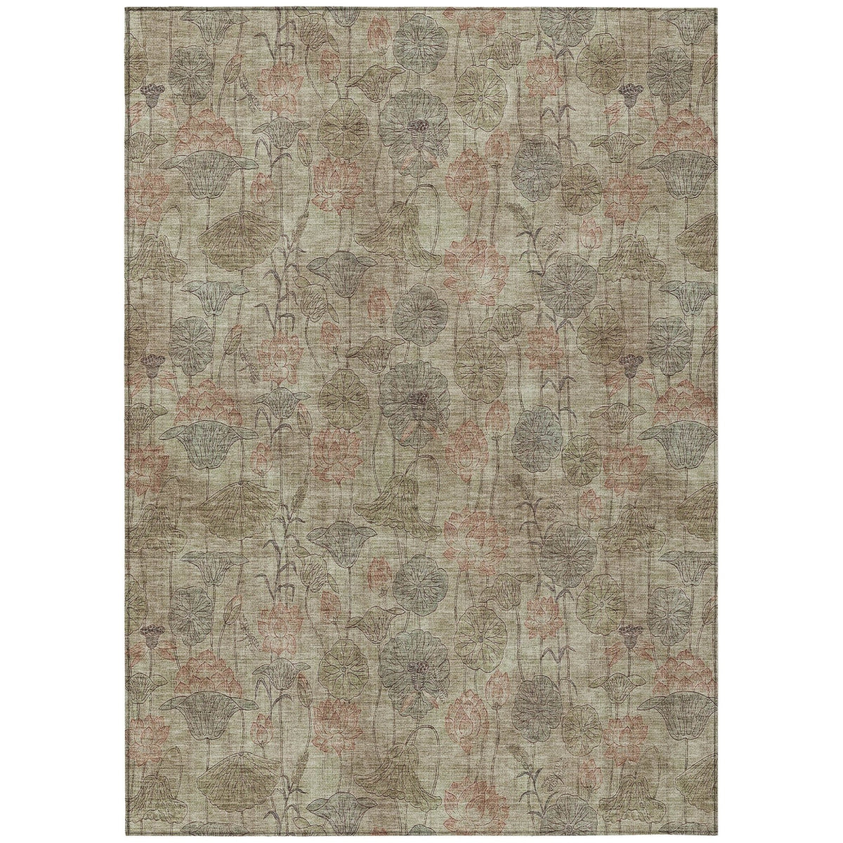 Addison Chantille ACN2128 Floral Machine Made Transitional Brown Rug