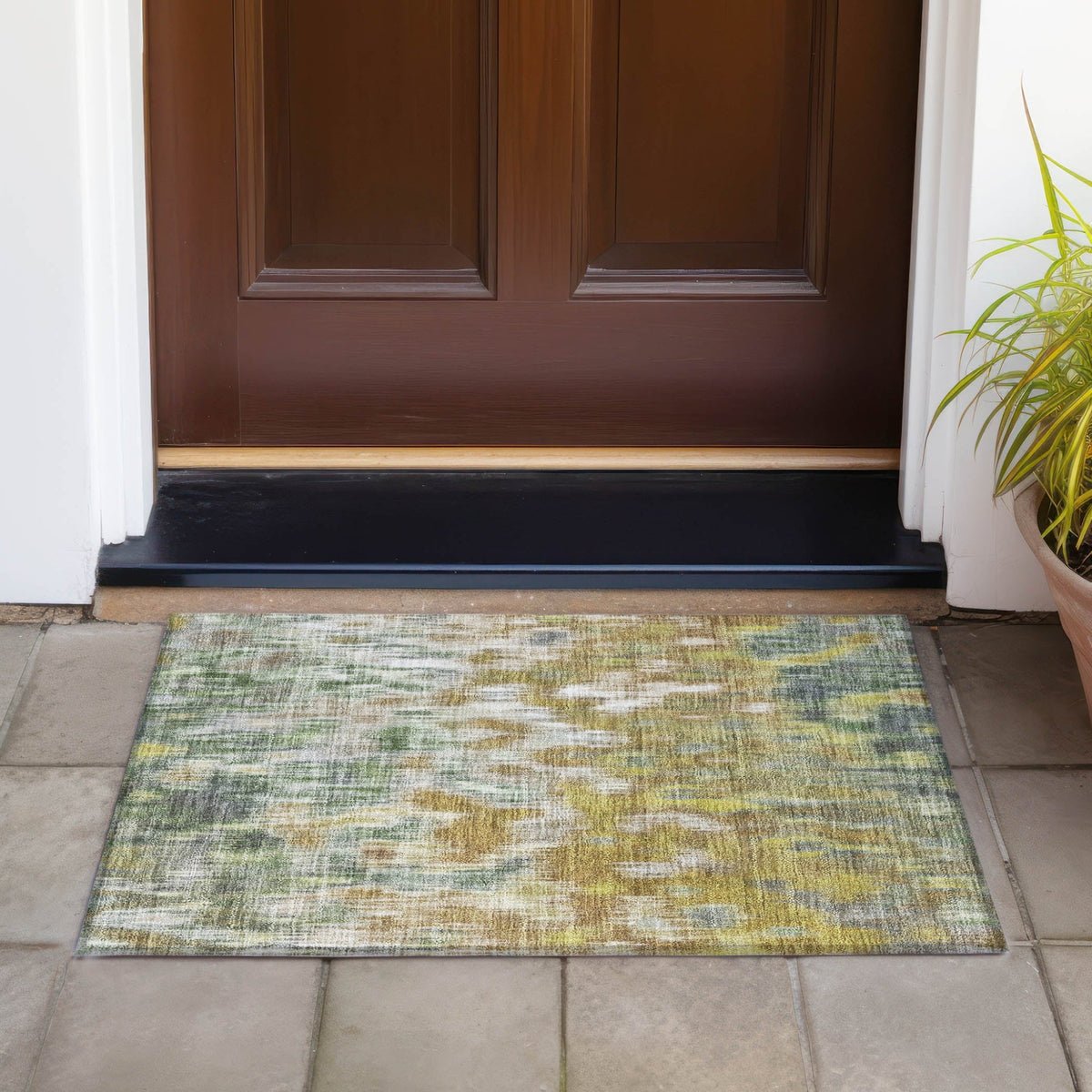 Addison Chantille ACN2129 Abstract Machine Made Transitional Brown Rug