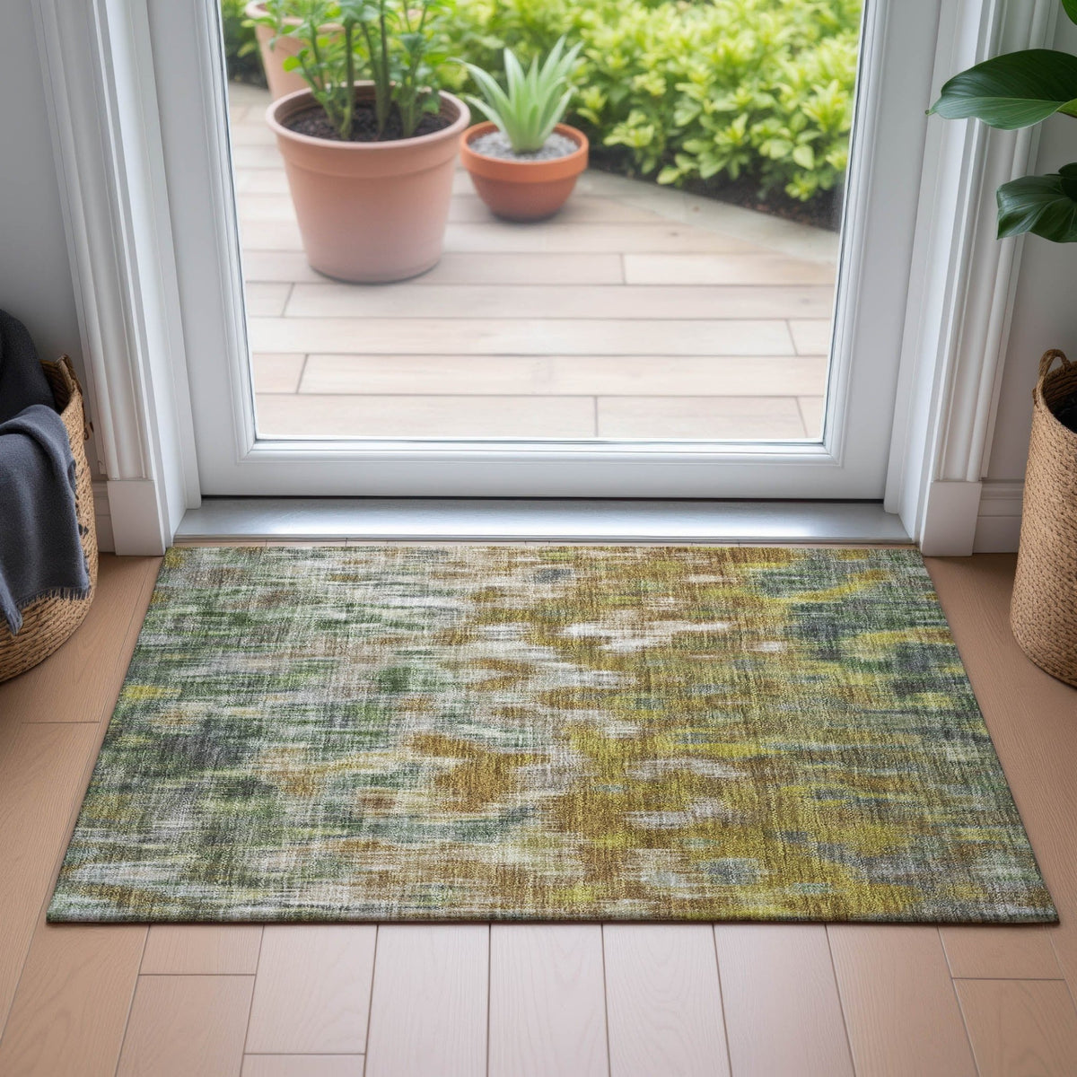 Addison Chantille ACN2129 Abstract Machine Made Transitional Brown Rug