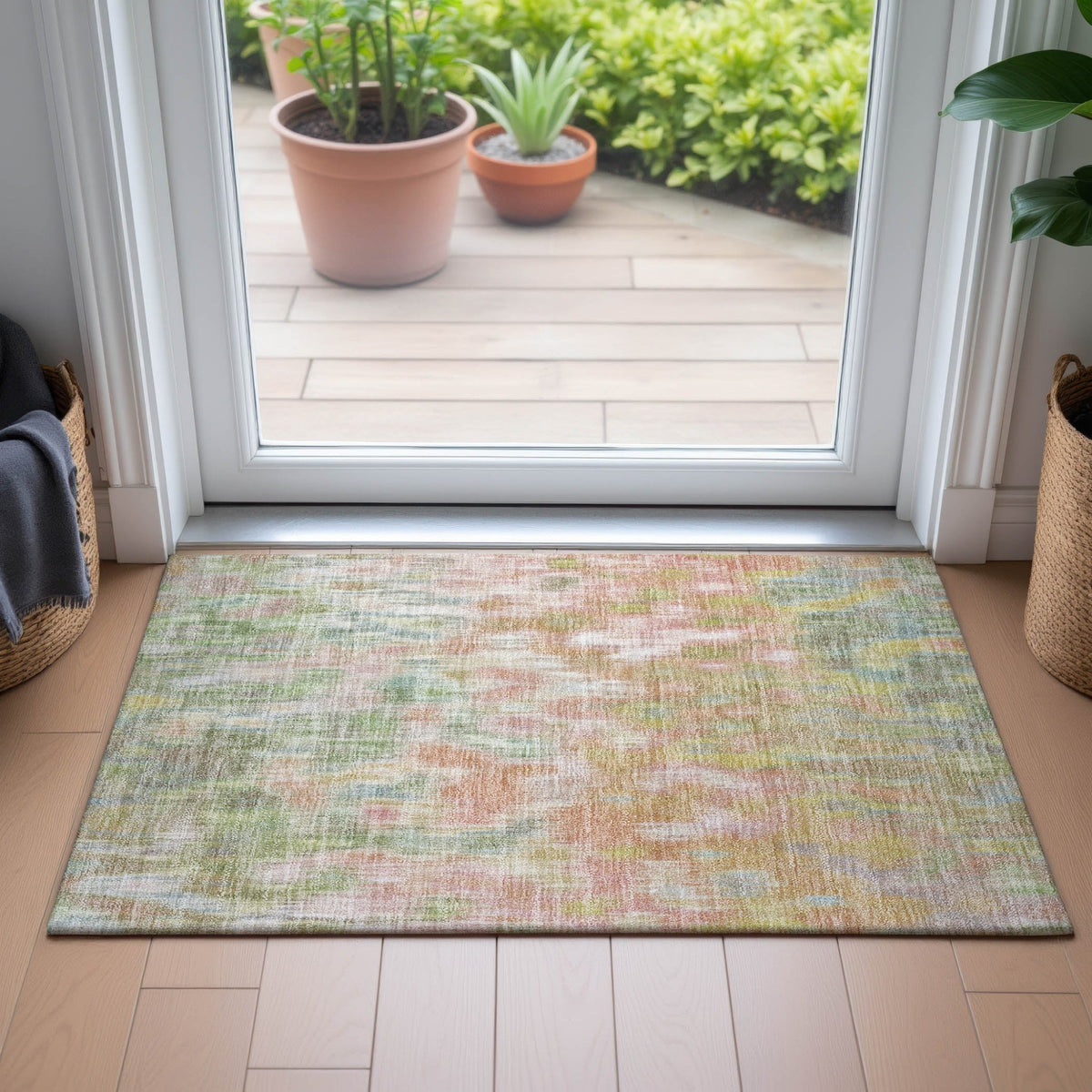 Addison Chantille ACN2129 Abstract Machine Made Transitional Coral Rug