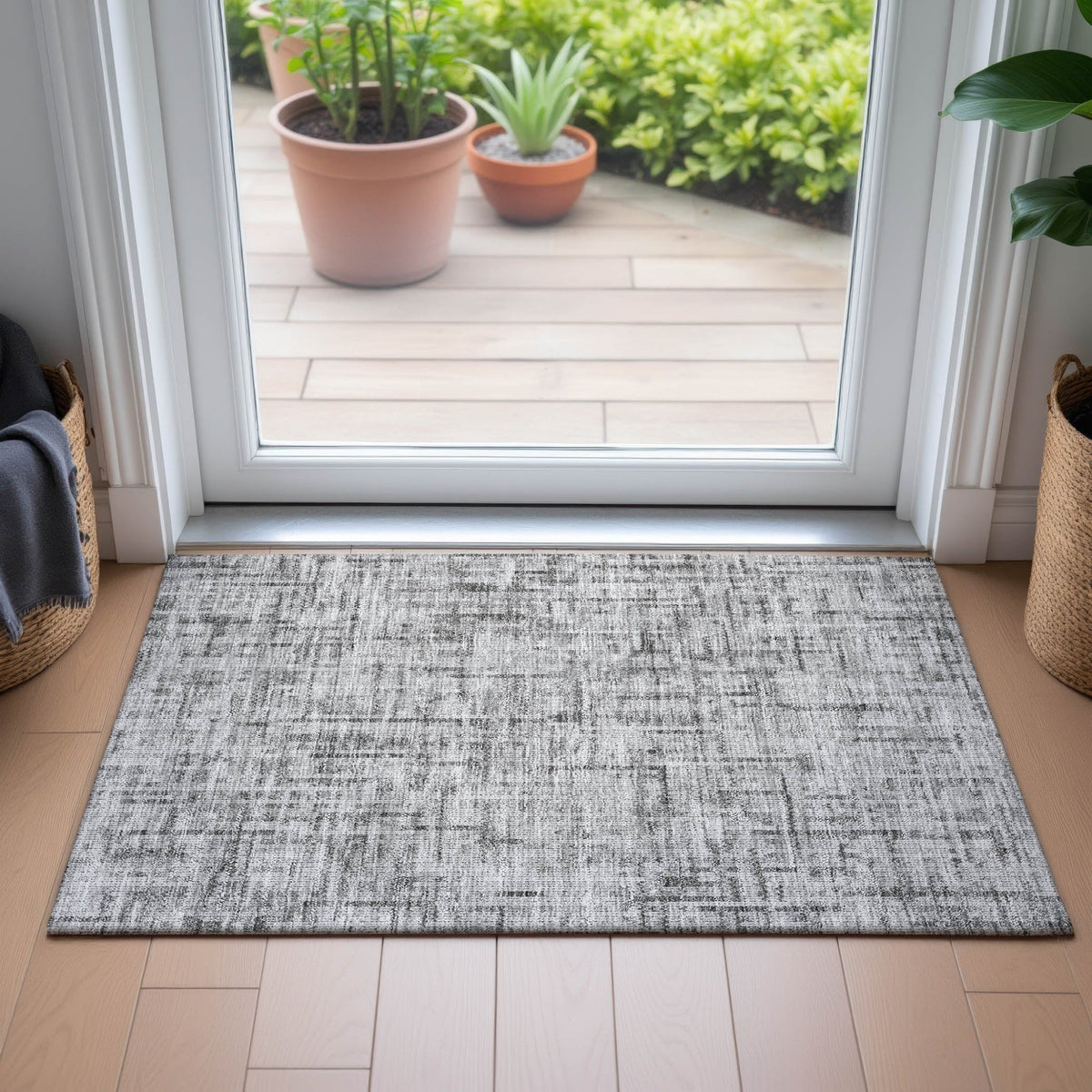 Addison Chantille ACN2130 Stripes Machine Made Transitional Gray Rug