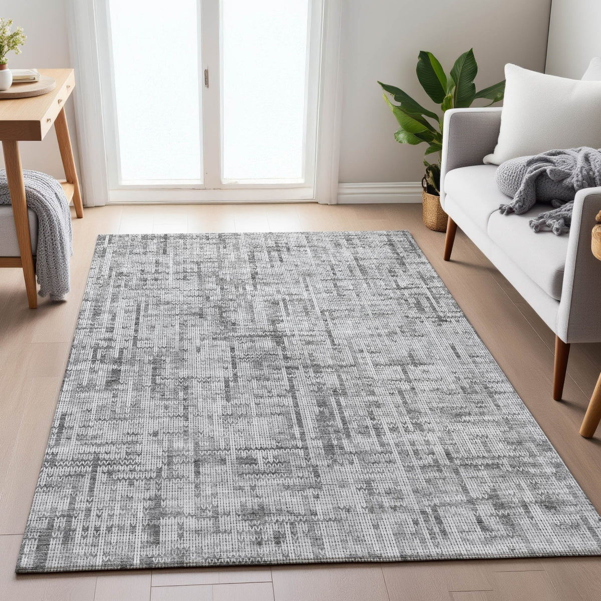 Addison Chantille ACN2130 Stripes Machine Made Transitional Gray Rug