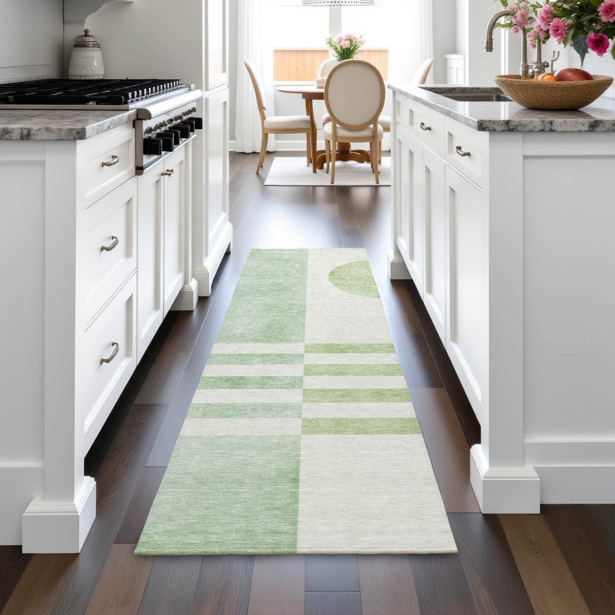 Addison Chantille ACN2131 Geometric Machine Made Transitional Green Rug