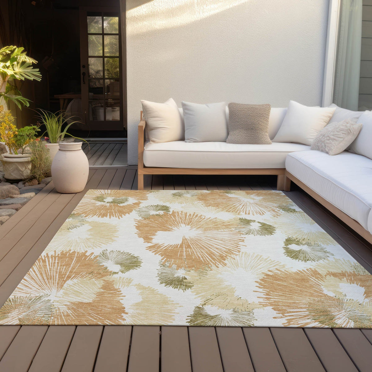 Addison Chantille ACN2132 Floral Machine Made Transitional Coral Rug