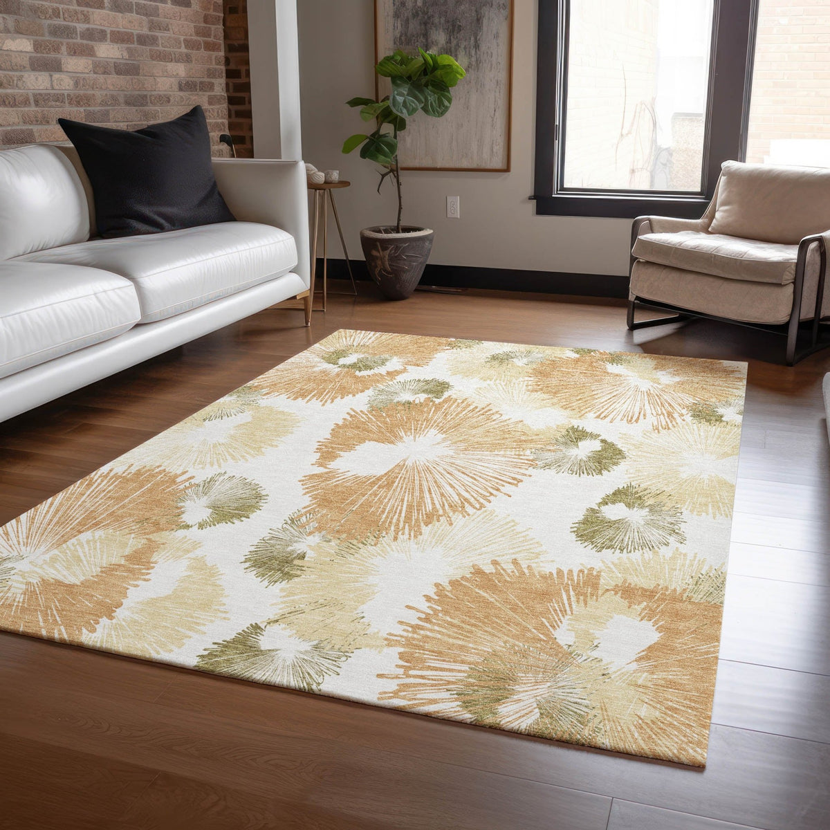 Addison Chantille ACN2132 Floral Machine Made Transitional Coral Rug
