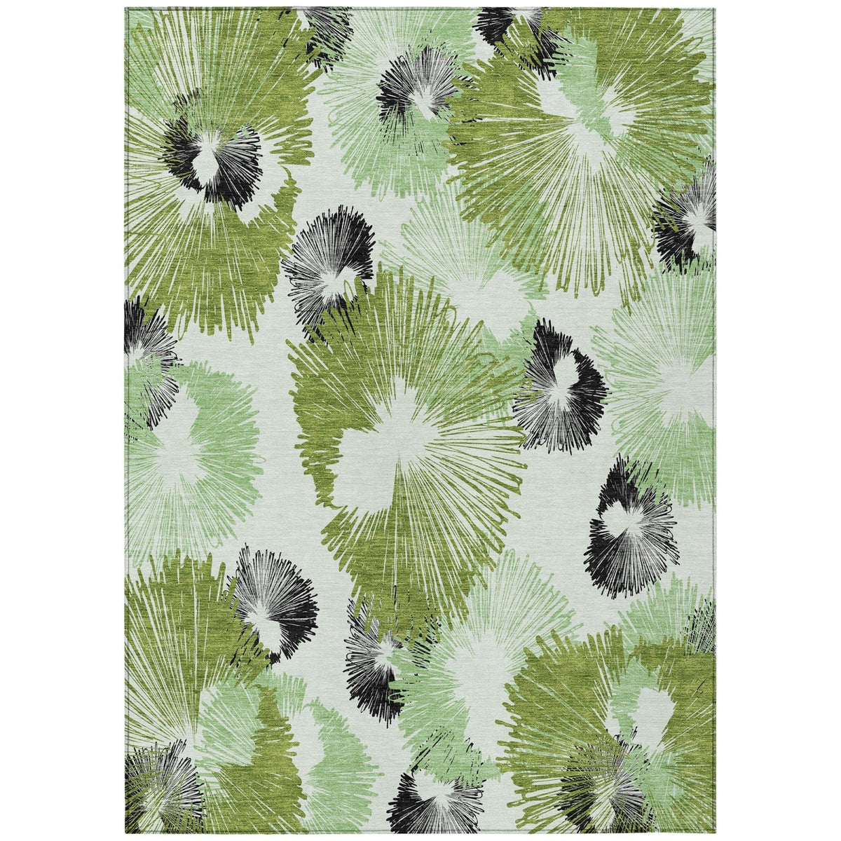 Addison Chantille ACN2132 Floral Machine Made Transitional Olive Rug