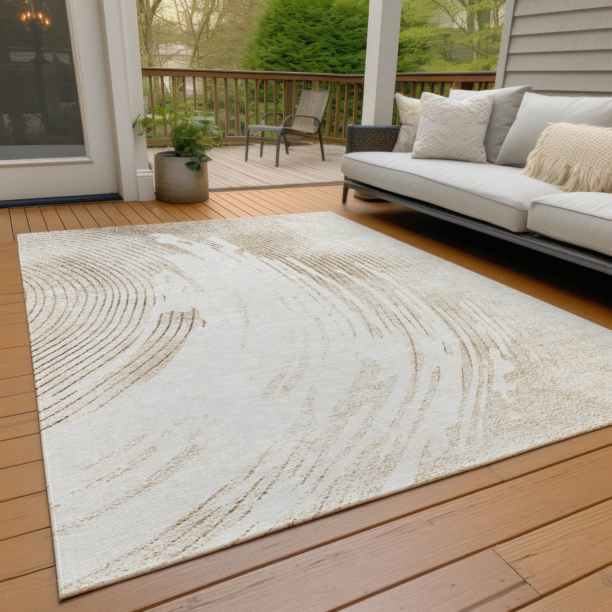 Addison Chantille ACN2133 Swirls Machine Made Transitional Brown Rug