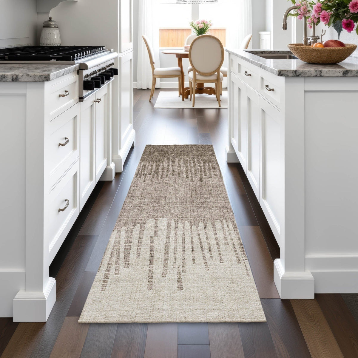 Addison Chantille ACN2135 Stripes Machine Made Transitional Brown Rug