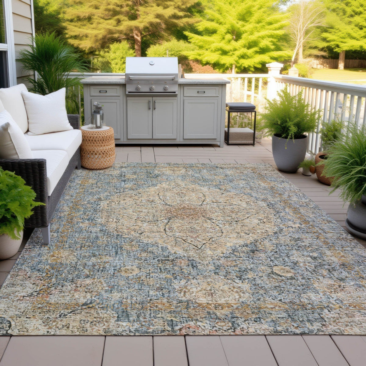 Addison Chantille ACN2136 Global Machine Made Traditional Blue Rug