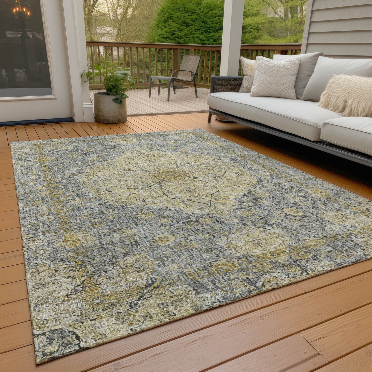 Addison Chantille ACN2136 Global Machine Made Traditional Pewter Rug