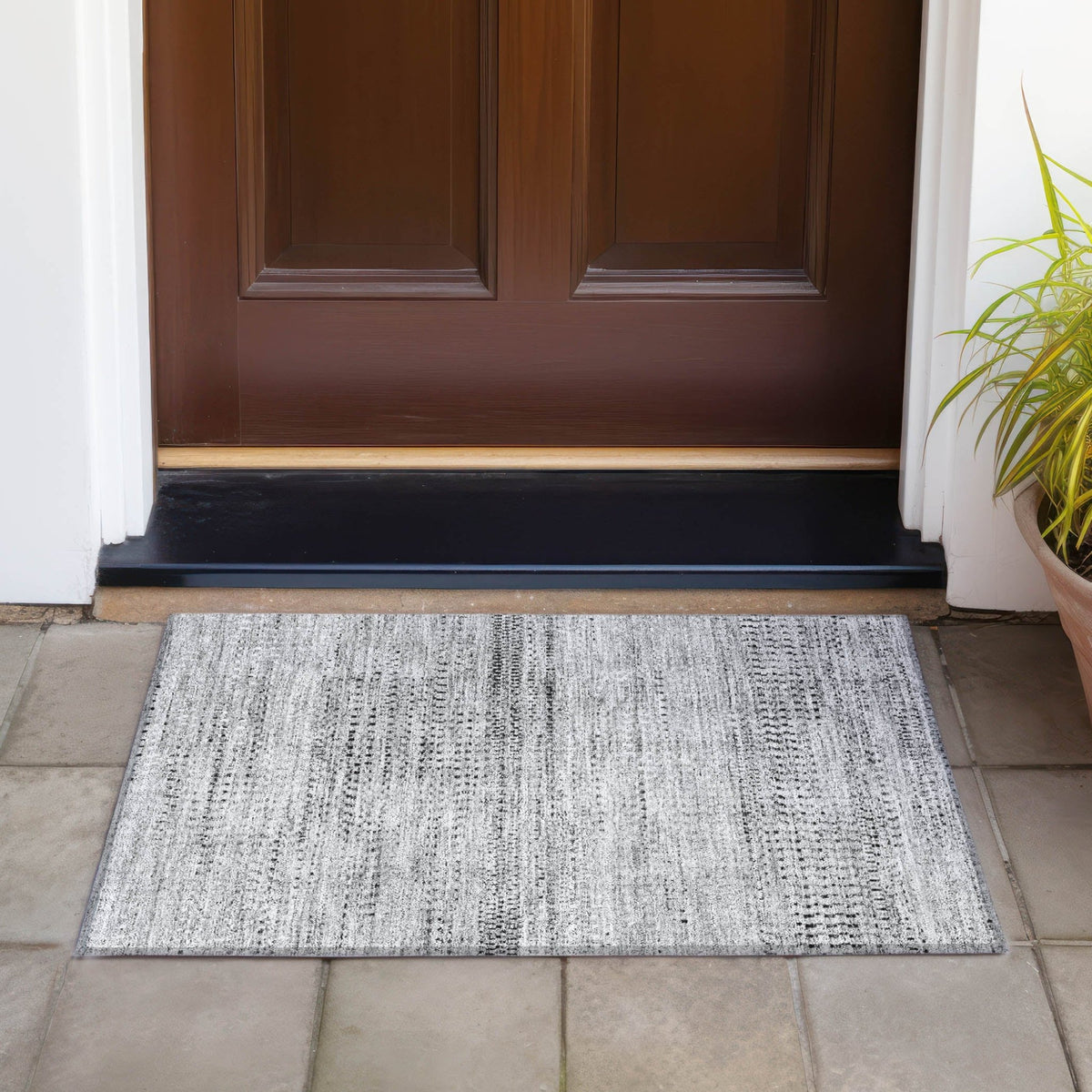 Addison Chantille ACN2137 Stripes Machine Made Transitional Gray Rug
