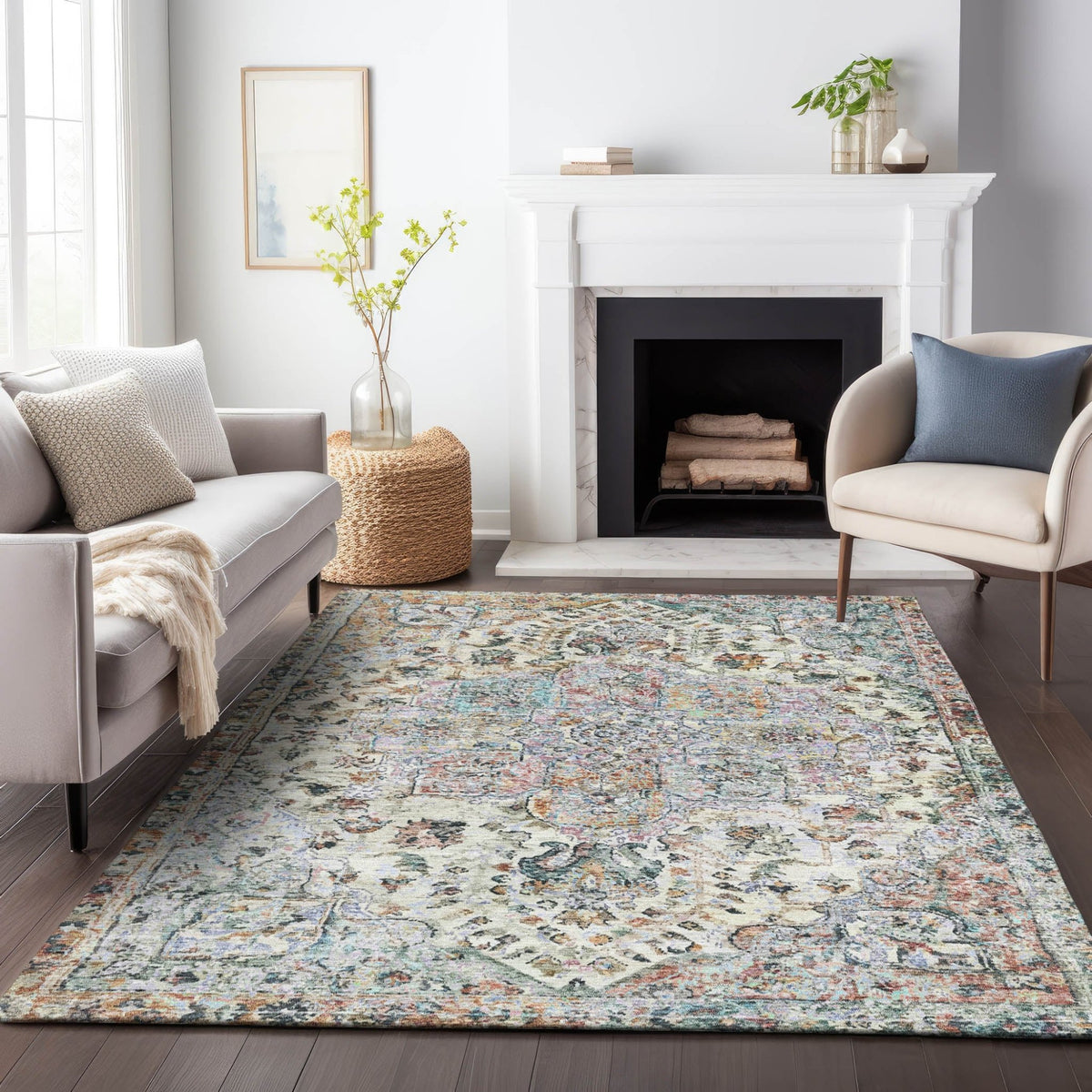 Addison Chantille ACN2138 Global Machine Made Traditional Sage Rug