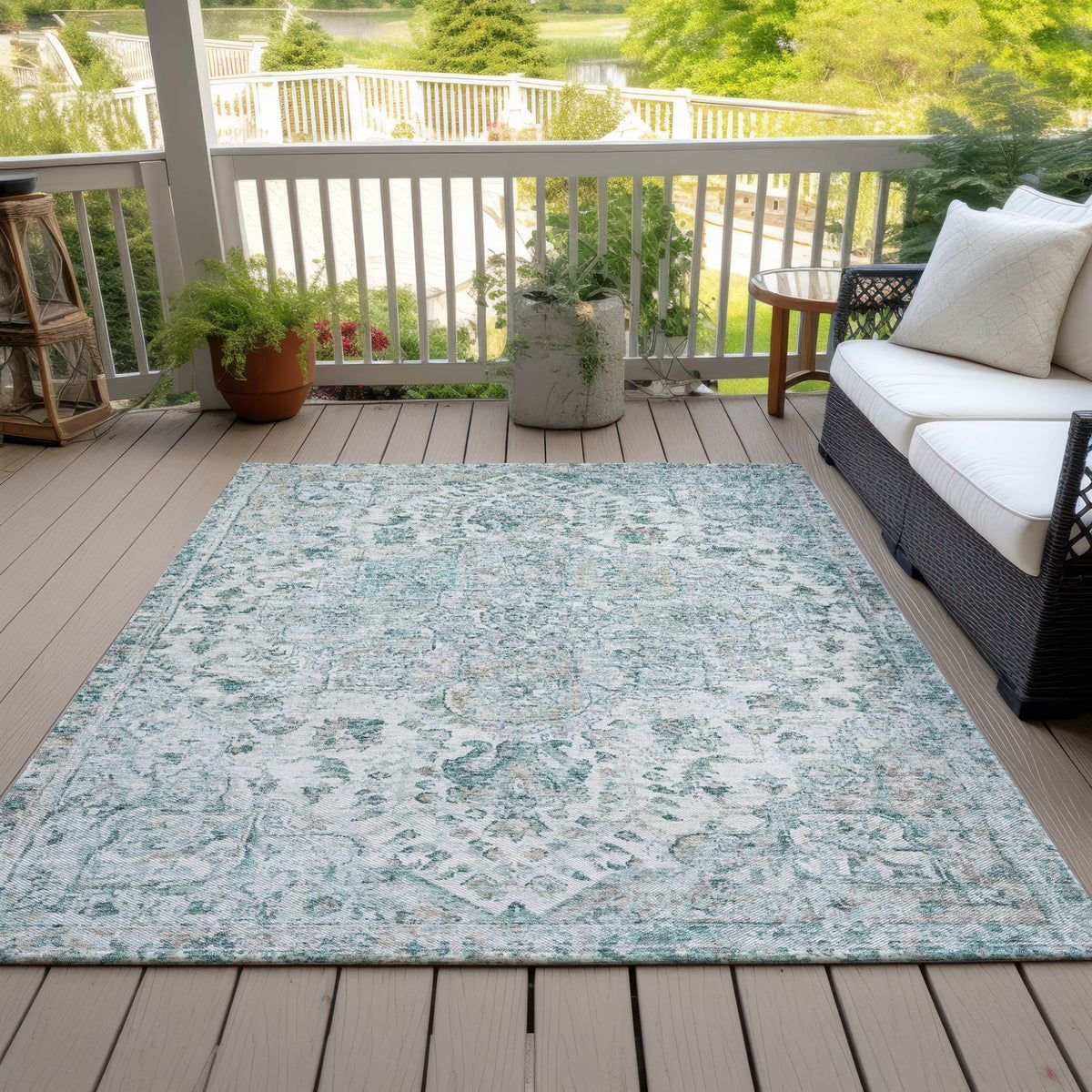 Addison Chantille ACN2138 Global Machine Made Traditional Teal Rug