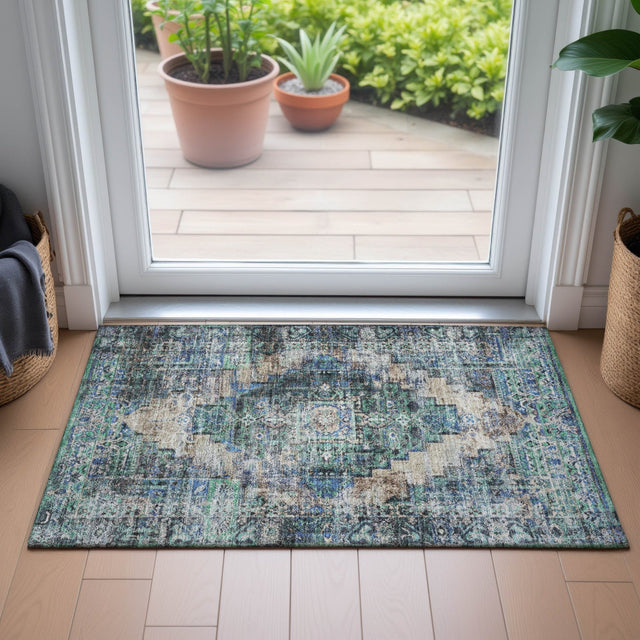 Addison Chantille ACN2139 Global Machine Made Traditional Green Rug