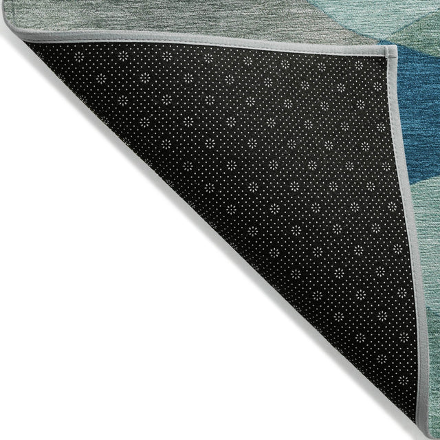 Addison Chantille ACN2141 Abstract Machine Made Transitional Teal Rug