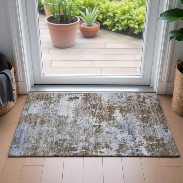 Addison Chantille ACN2142 Abstract Machine Made Transitional Chocolate Rug