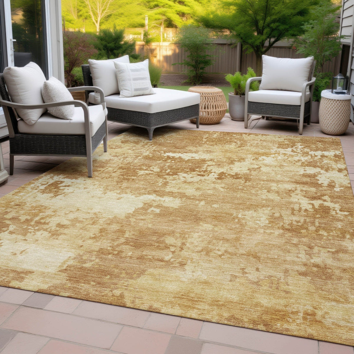 Addison Chantille ACN2142 Abstract Machine Made Transitional Copper Rug