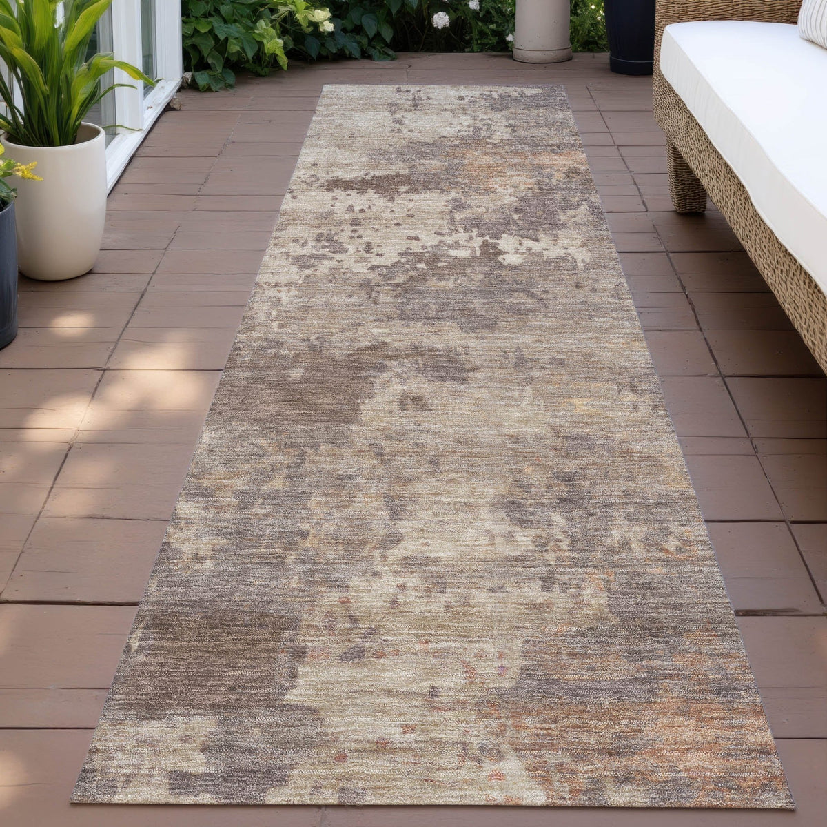 Addison Chantille ACN2143 Abstract Machine Made Transitional Brown Rug