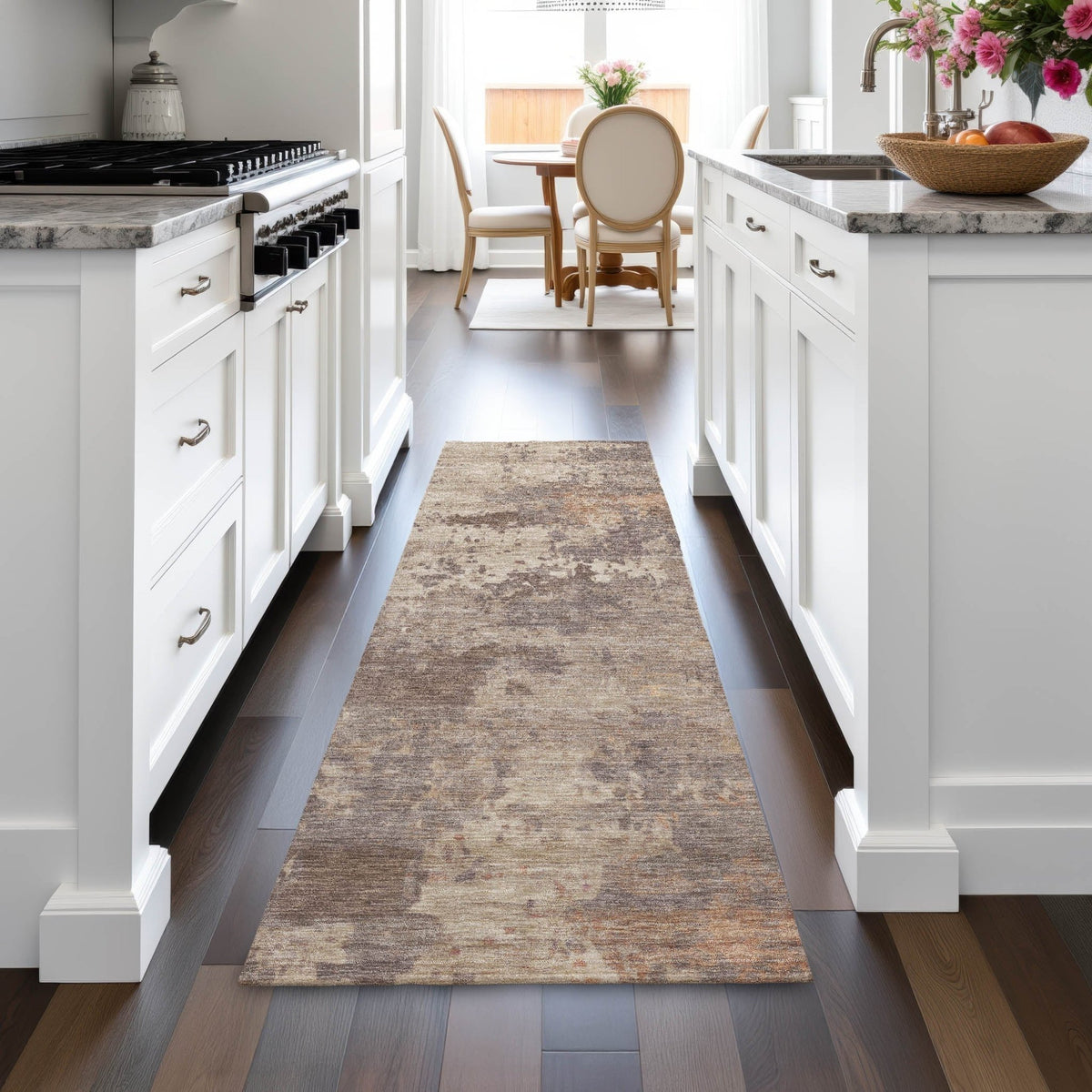 Addison Chantille ACN2143 Abstract Machine Made Transitional Brown Rug