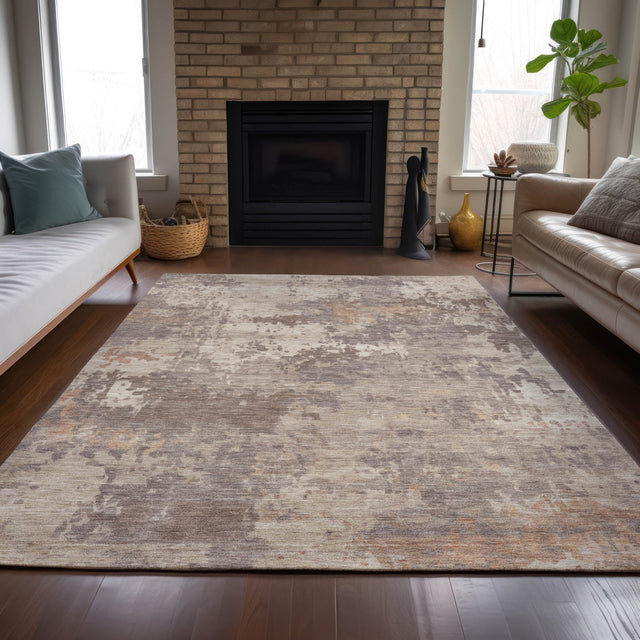 Addison Chantille ACN2143 Abstract Machine Made Transitional Brown Rug