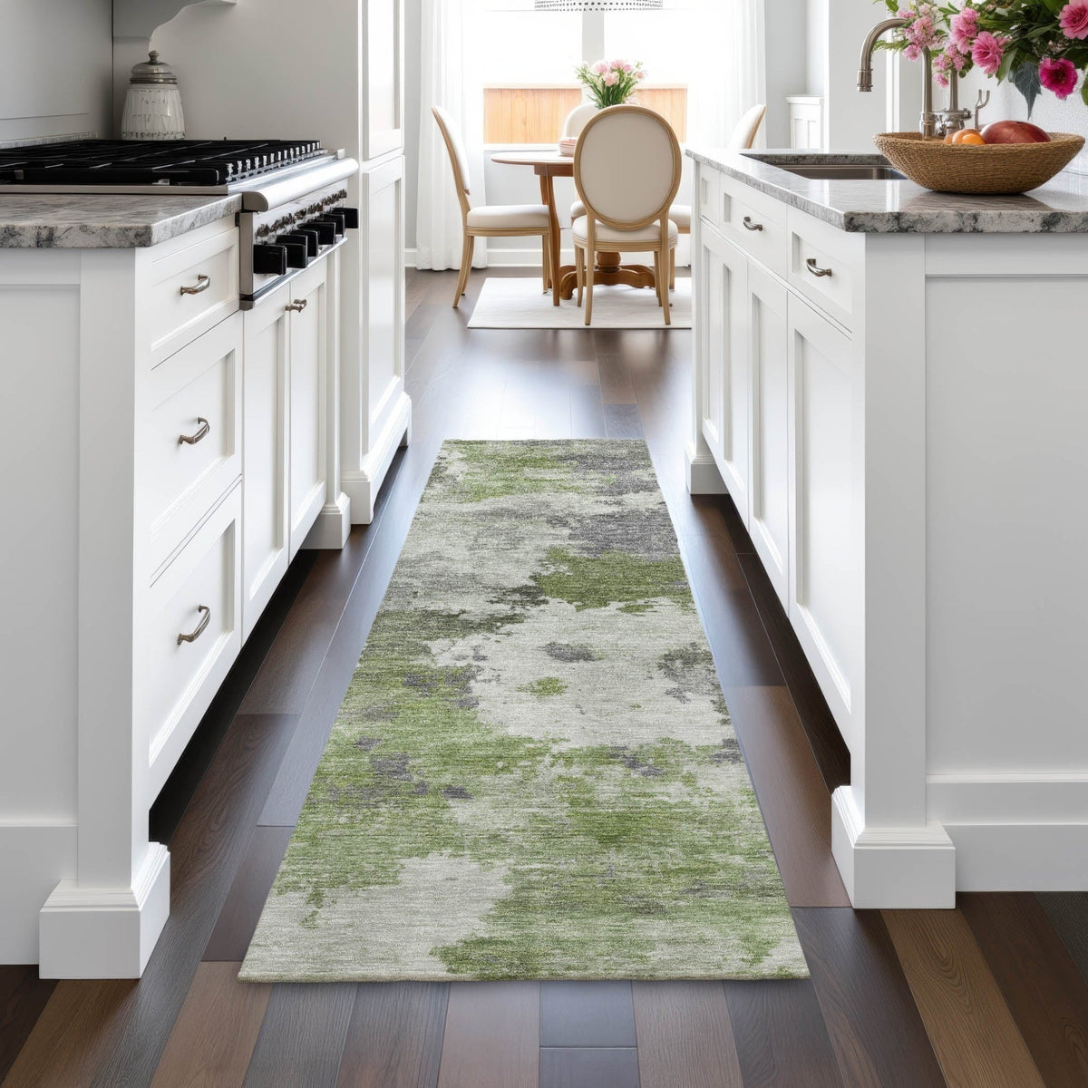 Addison Chantille ACN2144 Abstract Machine Made Transitional Olive Rug