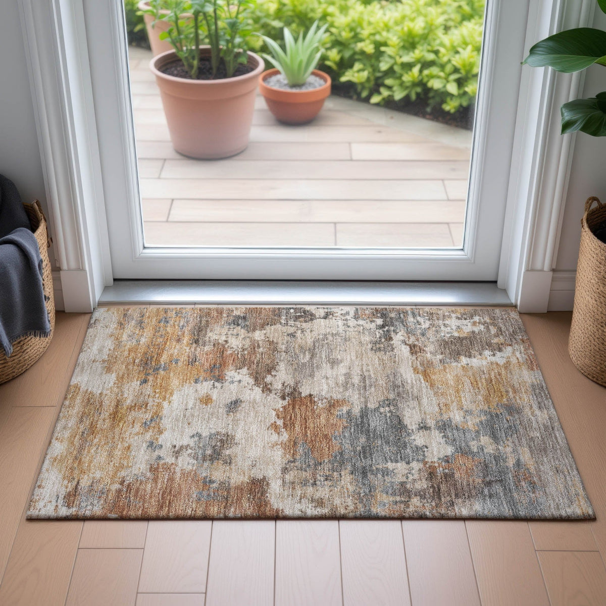 Addison Chantille ACN2144 Abstract Machine Made Transitional Paprika Rug