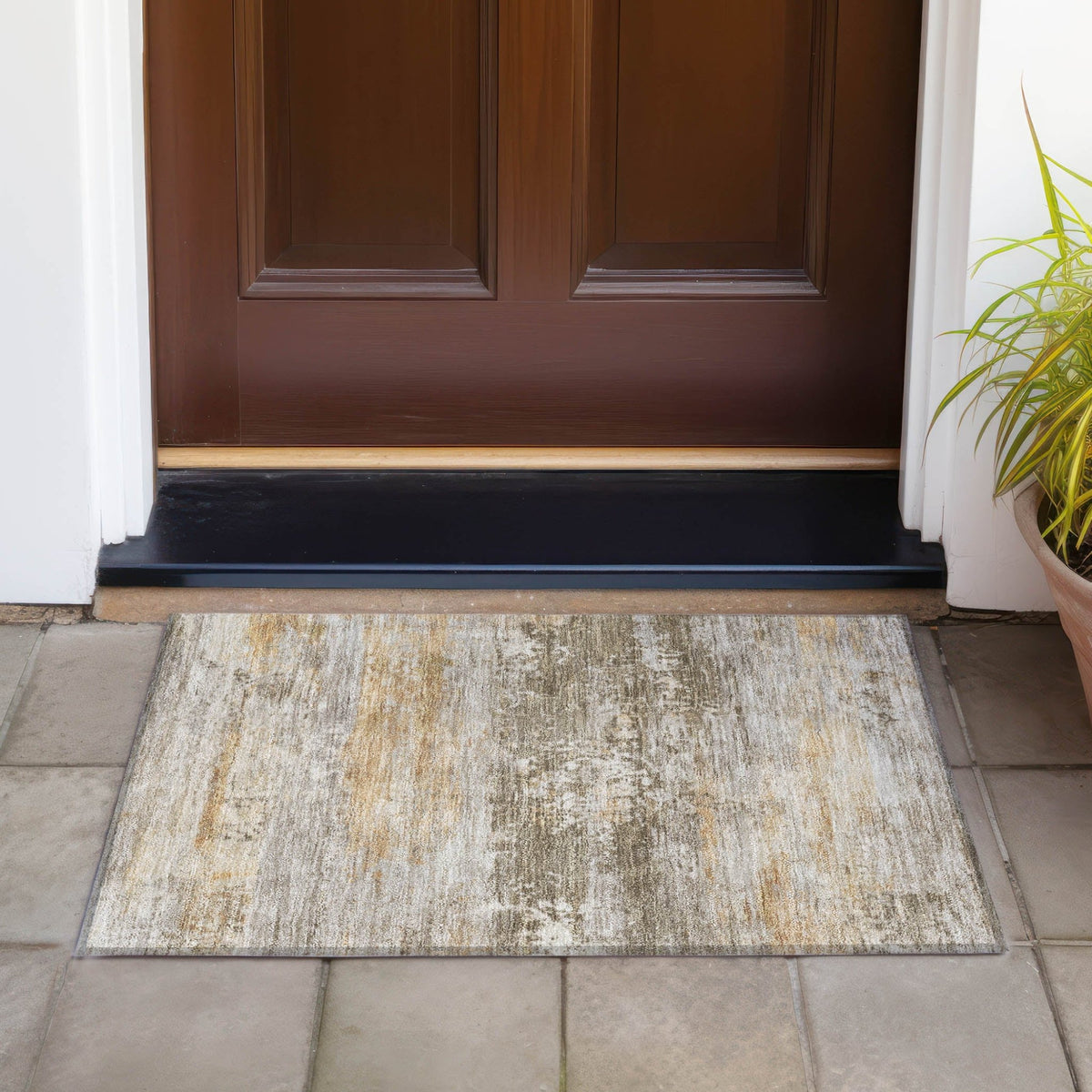 Addison Chantille ACN2146 Abstract Machine Made Transitional Brown Rug