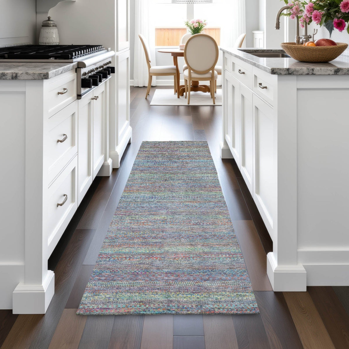Addison Chantille ACN2148 Stripes Machine Made Transitional Blue Rug