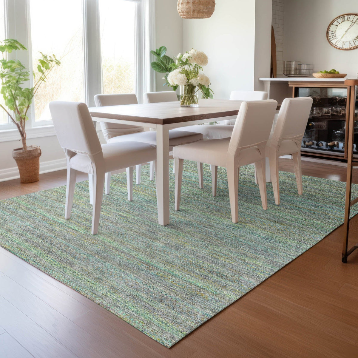 Addison Chantille ACN2148 Stripes Machine Made Transitional Pewter Rug