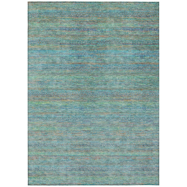 Addison Chantille ACN2148 Stripes Machine Made Transitional Teal Rug