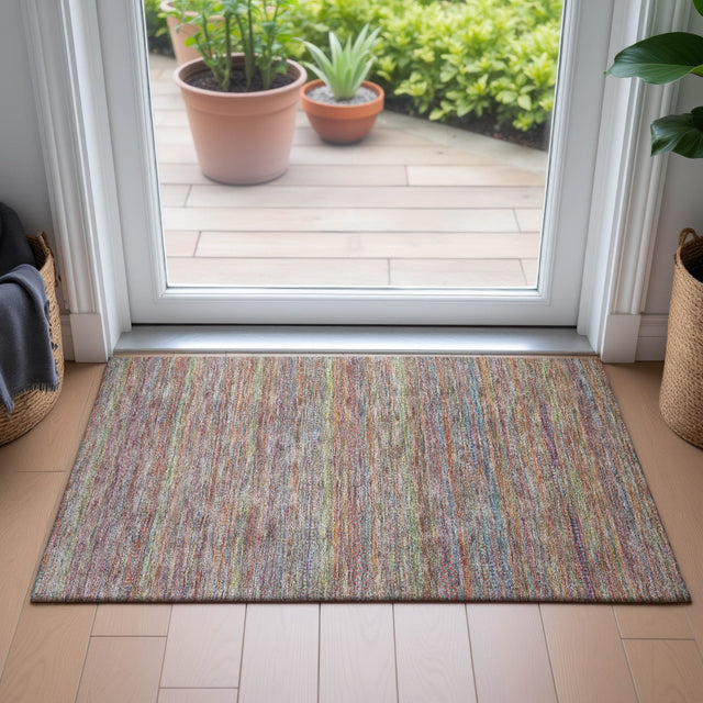 Addison Chantille ACN2148 Stripes Machine Made Transitional Terracotta Rug