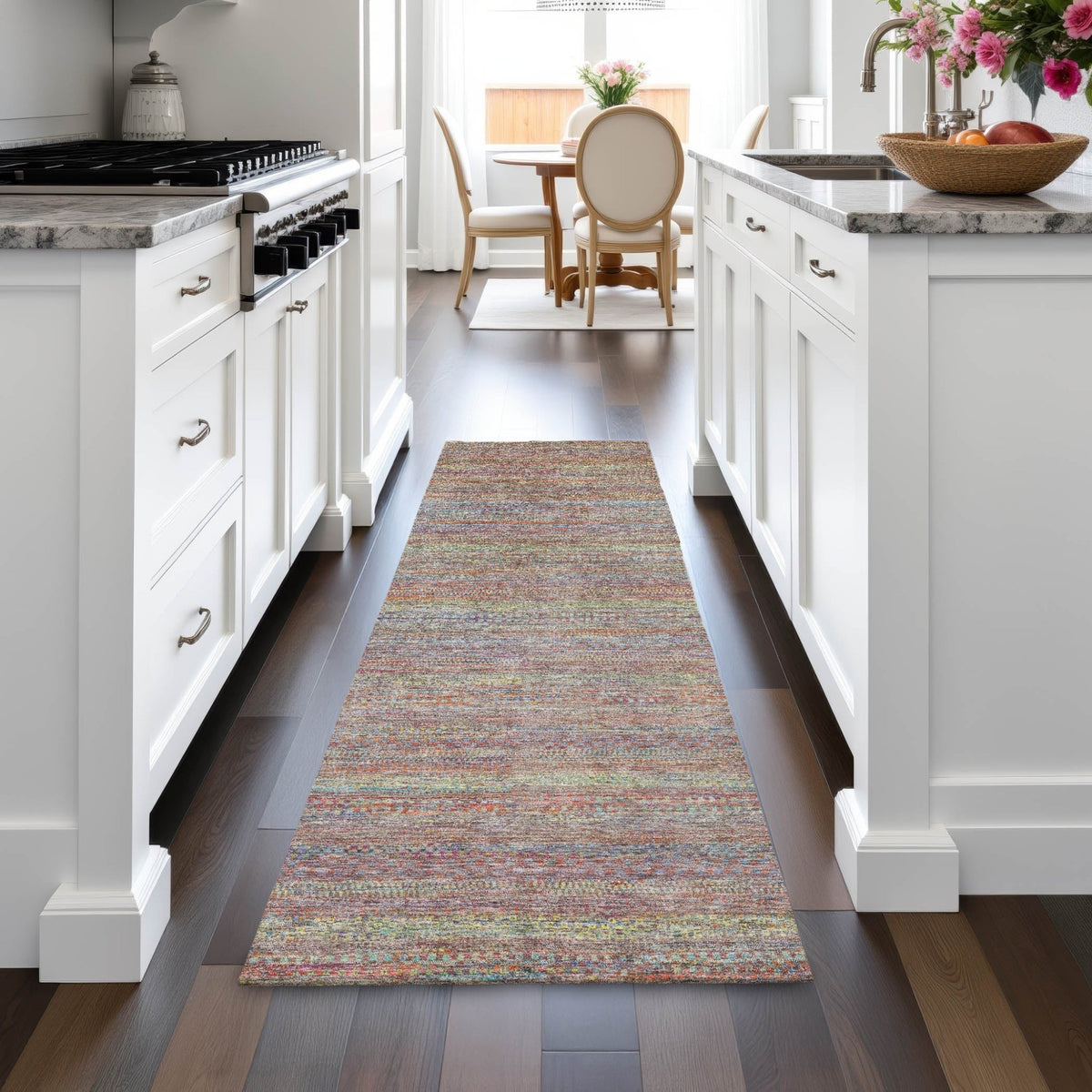 Addison Chantille ACN2148 Stripes Machine Made Transitional Terracotta Rug