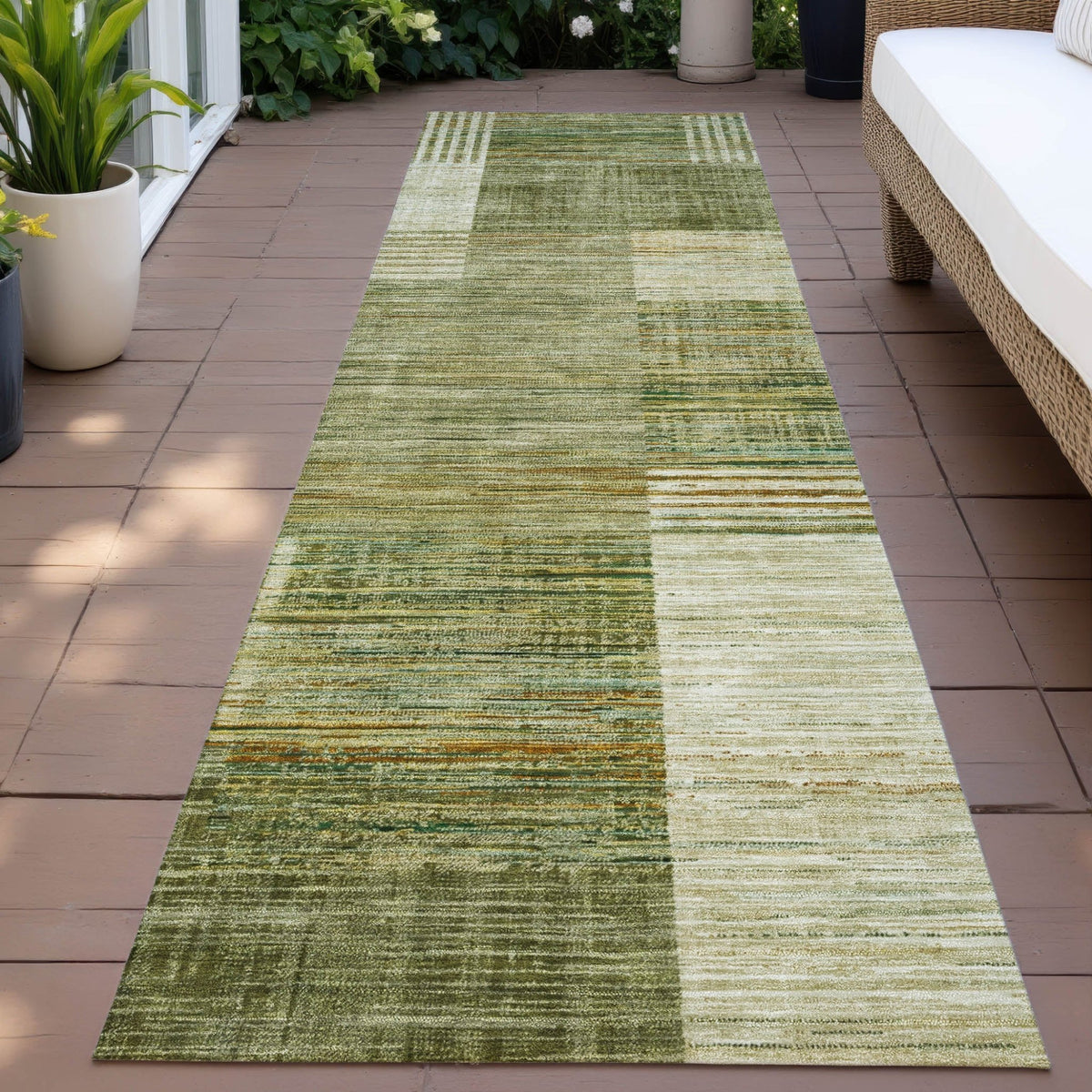 Addison Chantille ACN2149 Geometric Machine Made Transitional Aloe Rug
