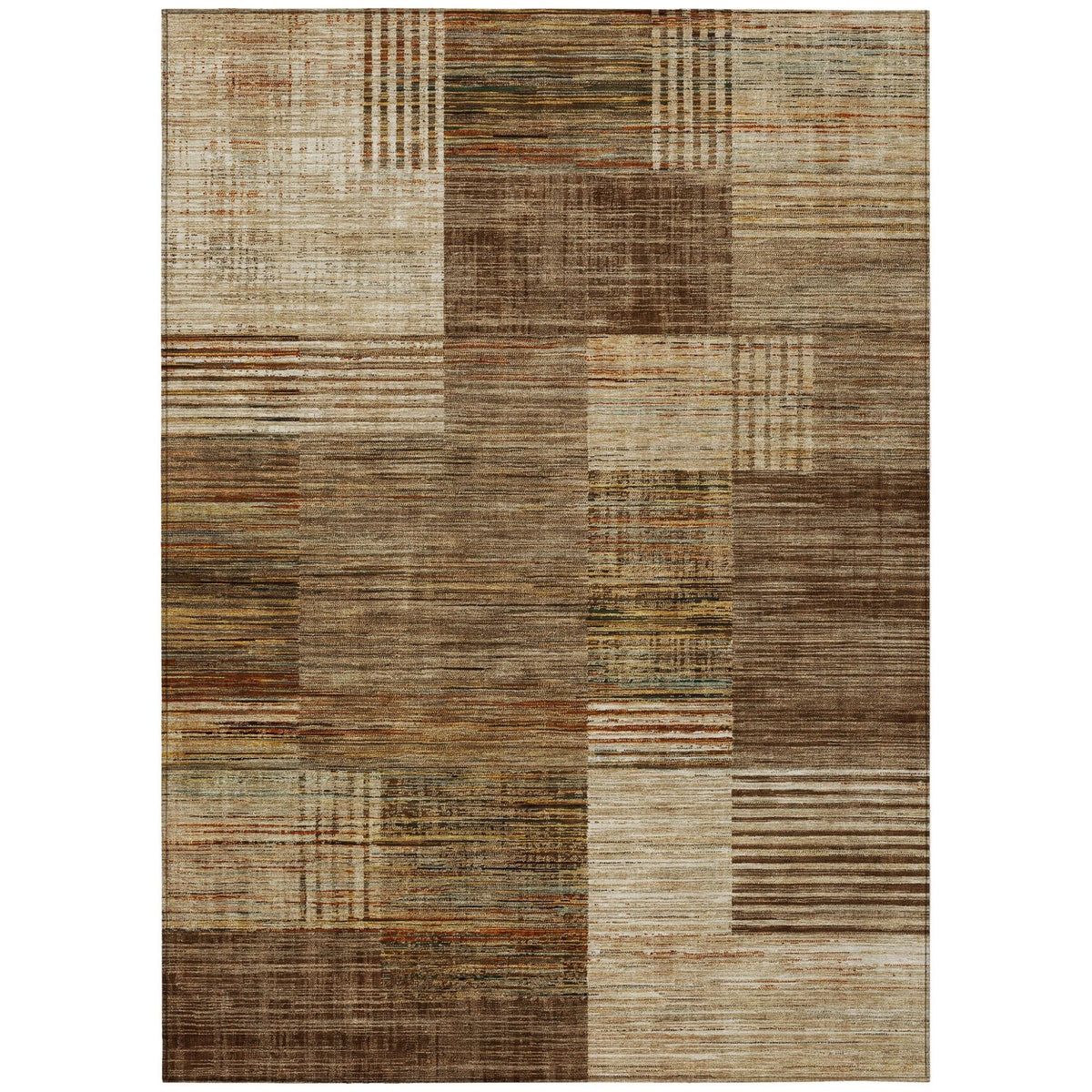 Addison Chantille ACN2149 Geometric Machine Made Transitional Brown Rug