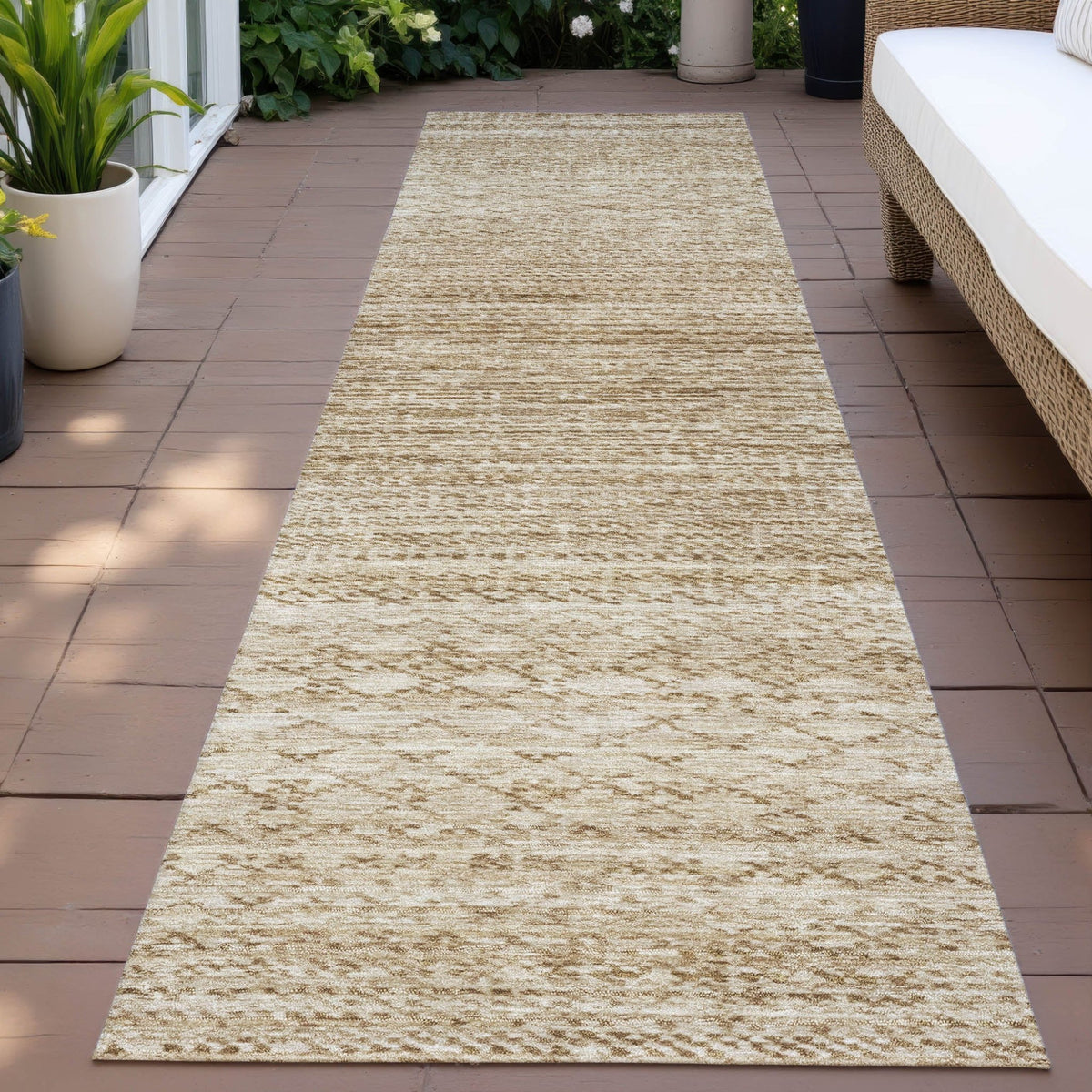 Addison Chantille ACN2150 Stripes Machine Made Transitional Beige Rug