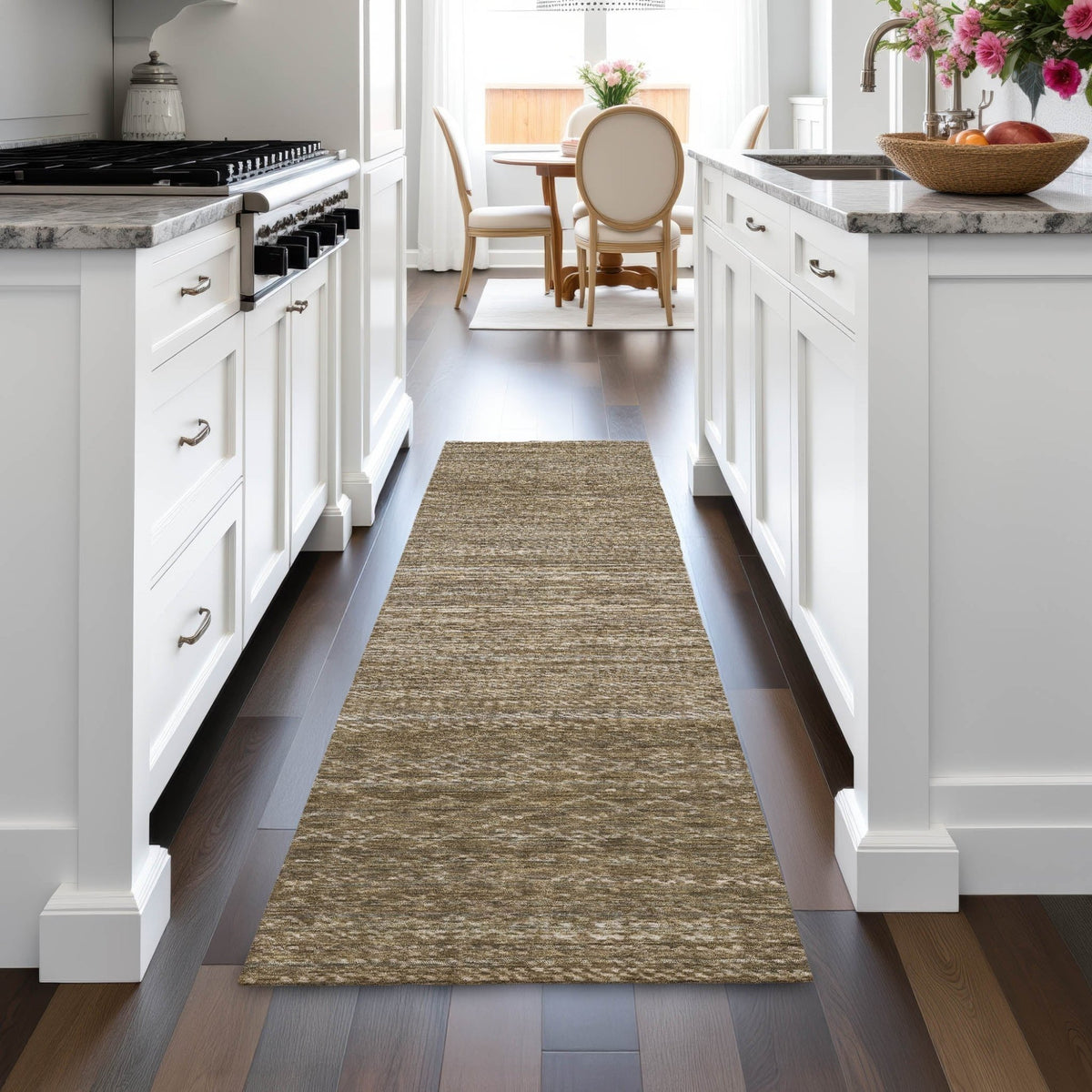 Addison Chantille ACN2150 Stripes Machine Made Transitional Chocolate Rug
