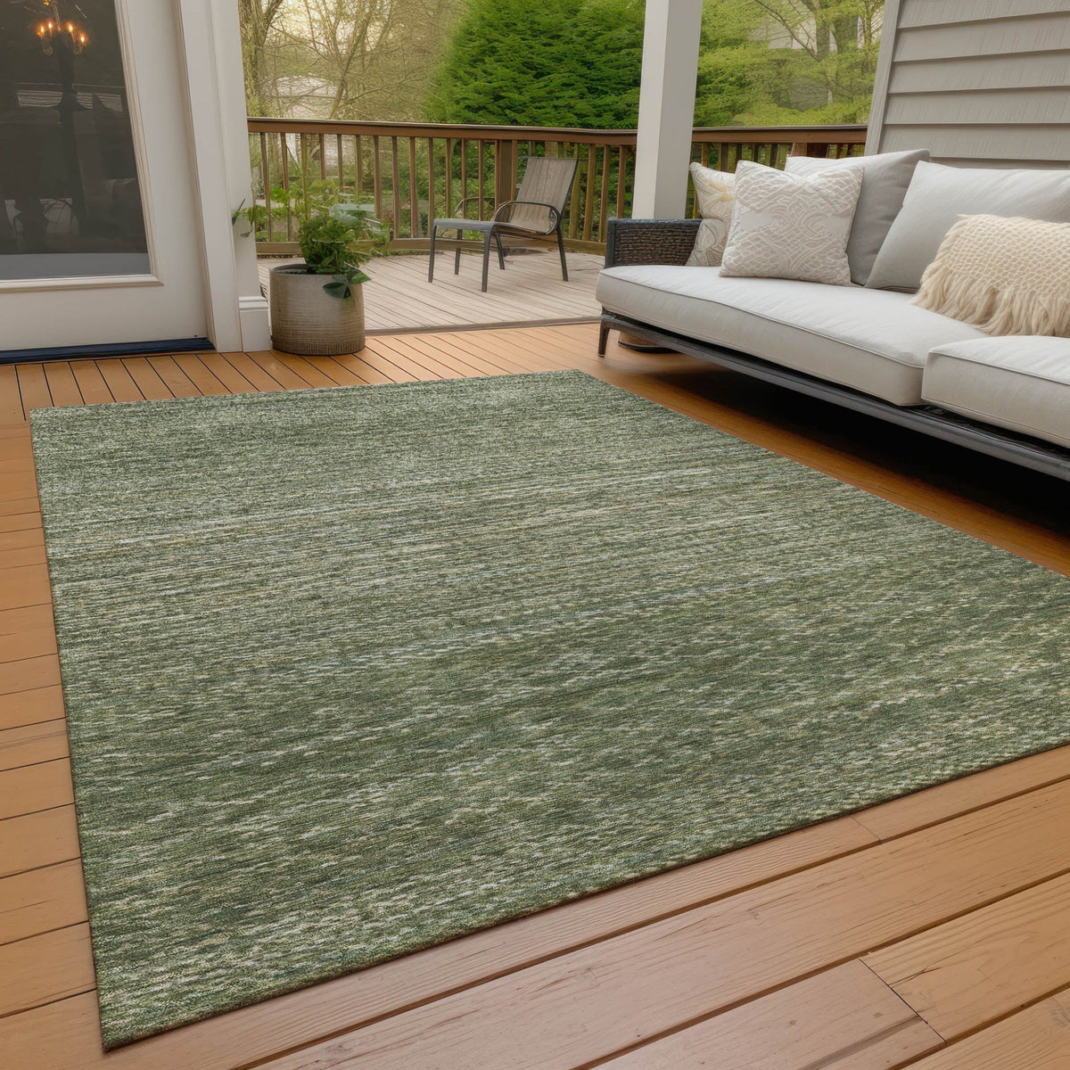 Addison Chantille ACN2150 Stripes Machine Made Transitional Fern Rug