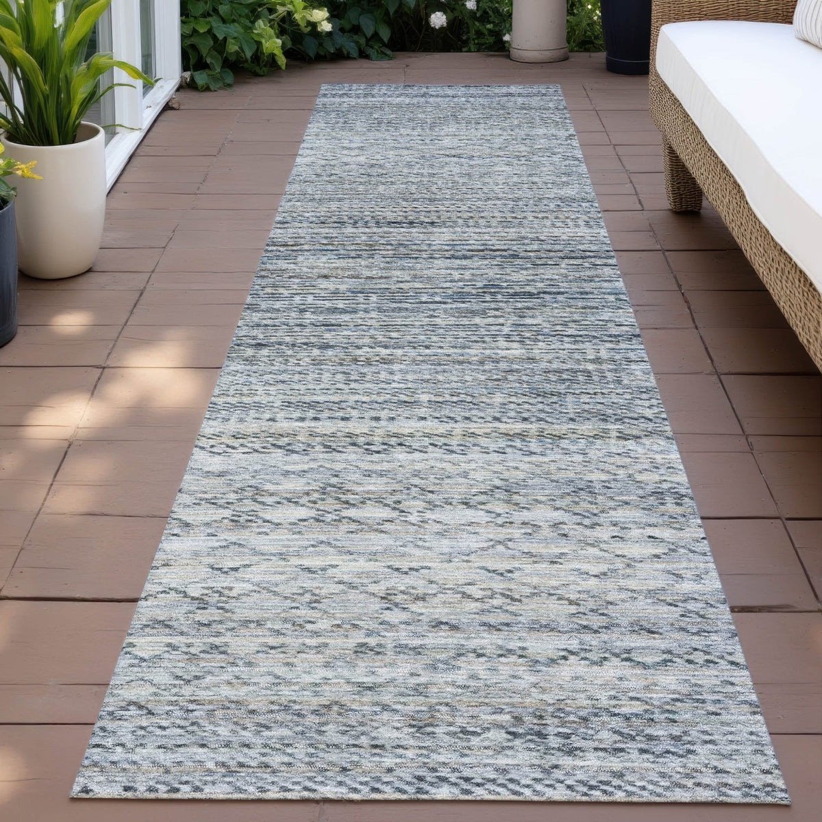 Addison Chantille ACN2150 Stripes Machine Made Transitional Linen Rug
