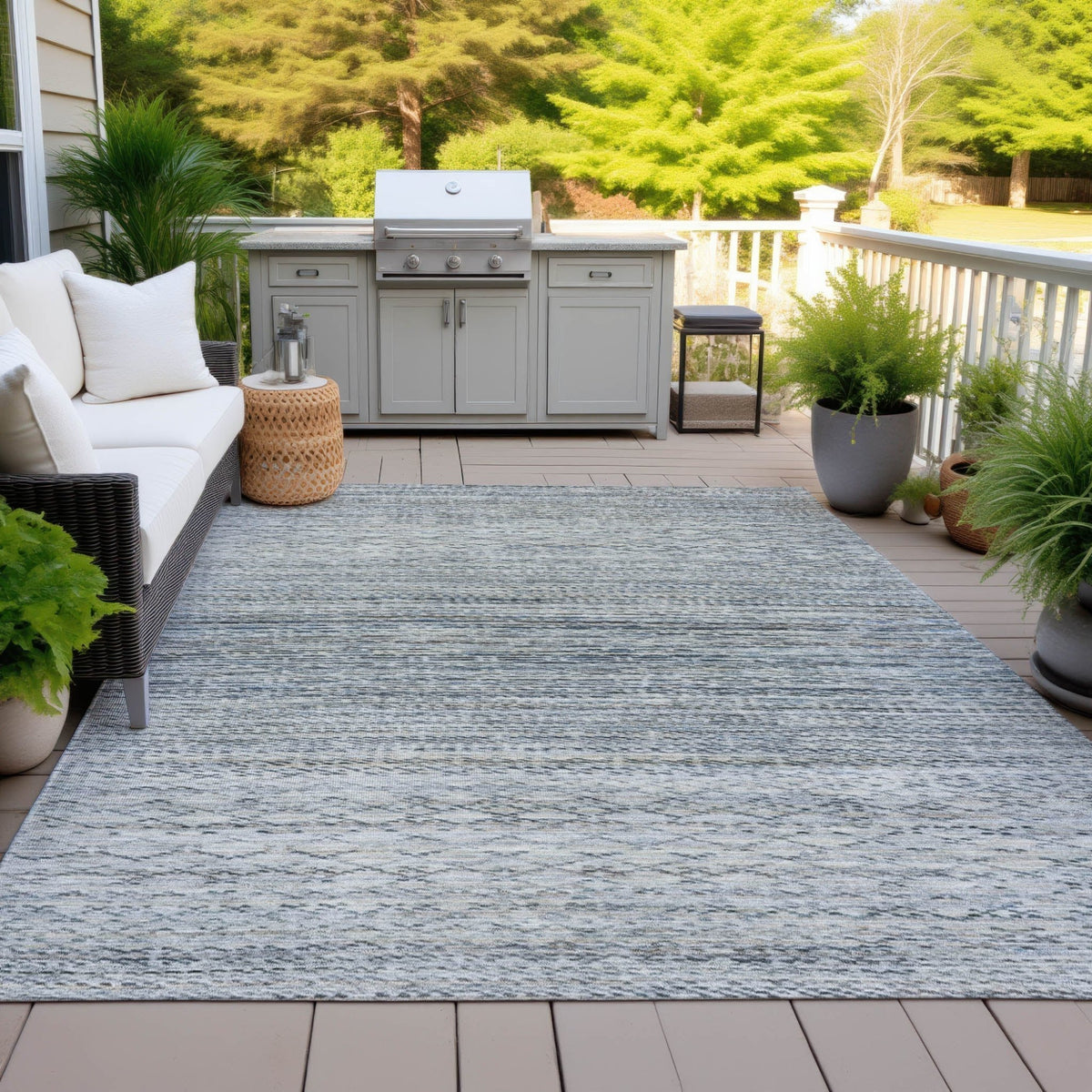 Addison Chantille ACN2150 Stripes Machine Made Transitional Linen Rug